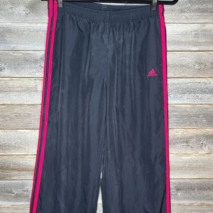 Adidas Women's Pink Stripe Windbreaker Pants